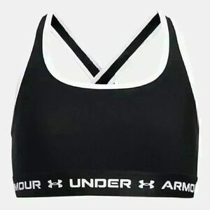 Under Armour Girls' Crossback Sports Bra in Black -‎ Size Small